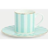Bone China Striped Espresso Cup & Saucer