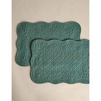 Set of 2 Pure Cotton Quilted Placemats