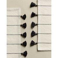 Set of 2 Pure Cotton Striped Tassel Placemats