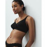M&S Embroidered Total Support Full Cup Bra A-K Black