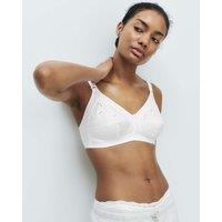 M&S Embroidered Total Support Full Cup Bra A-K White