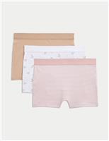 3pk Cotton Rich Floral Boxers (6-16 Yrs)