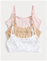 3pk Cotton Rich Ribbed Crop Tops (6-16 Yrs)