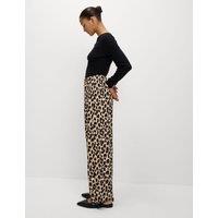 Animal Print Carrot Leg Ankle Grazer Trousers