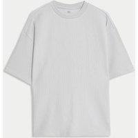 M&S Pure Cotton Ottoman Textured T-shirt (6-16 Yrs) Grey