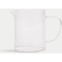 Ribbed Glass Milk Jug