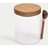 Ribbed Glass Sugar Pot