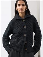 Pure Wool Collared Cardigan