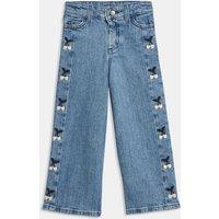 M&S Denim Embroidered Wide Leg Jeans (2-16 Yrs) Denim
