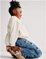 Denim Embroidered Wide Leg Jeans (2-16 Yrs)
