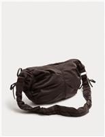 Nylon Ruched Sling Shoulder Bag