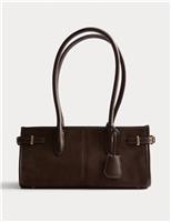 Suedette Buckle Shoulder Bag