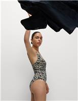 360 Tummy Control Printed Plunge Swimsuit