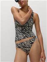 Printed High Leg Bikini Bottoms