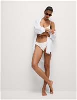 Textured High Leg Bikini Bottoms