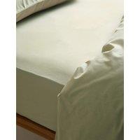 M&S Body Sensor Pure Cotton Fitted Sheet Green