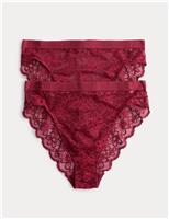 2pk Cleo Lace High Leg Knickers