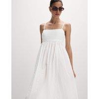 M&S Pure Cotton Square Neck Maxi Beach Dress Soft White
