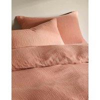 M&S Pure Cotton Muslin Bedding Set Soft Terracotta