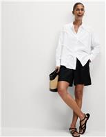 Linen Rich Relaxed Raw Edge Shirt