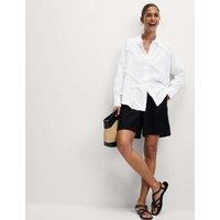 Linen Rich Relaxed Raw Edge Shirt