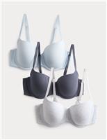 3pk Cotton Rich Wired Balcony Bras (A-E)