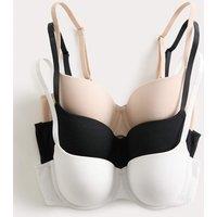 M&S 3pk Cotton Rich Wired Balcony Bras (A-E) Opaline Mix