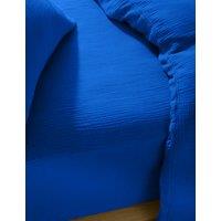 M&S Pure Cotton Muslin Deep Fitted Sheet Cobalt