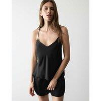 Autograph Satin Cami Shortie Pyjama Set Black