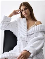 Pure Cotton Towelling Ribbed Dressing Gown