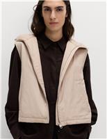 Padded Hooded Cropped Gilet