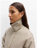 Waxed Look Checked Utility Jacket