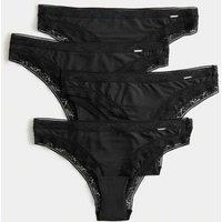 Autograph 4pk Modal Blend Brazilian Knickers with Silk Black