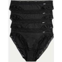 Autograph 4pk Modal Rich with Silk High Leg Knickers Black