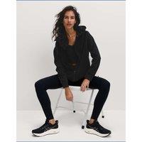 Goodmove Cotton Rich Zip Up Relaxed Hoodie Black