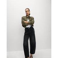 M&S Mid Rise Barrel Jeans Black