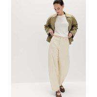 M&S Mid Rise Barrel Jeans Ecru
