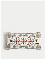 Pure Cotton Embroidered Floral Cushion