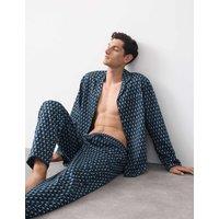 Cotton Rich Geometric Print Pyjama Top