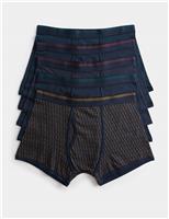 5pk Cotton Stretch Cool & Fresh Geometric Trunks