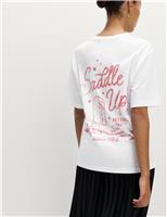 Pure Cotton Printed Oversized Graphic T-Shirt