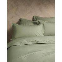 M&S X Fired Earth Washed Cotton Duvet Cover Weald Green