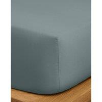 M&S X Fired Earth Washed Cotton Deep Fitted Sheet Storm