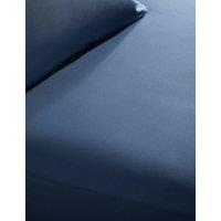 M&S X Fired Earth Washed Cotton Deep Fitted Sheet Carbon Blue