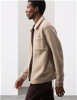 Wool Blend Zip up Fleece Jacket