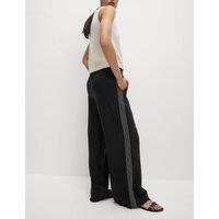 Woven Side Stripe Wide Leg Trousers