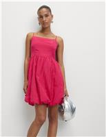 Strappy Bubble Hem Mini Dress