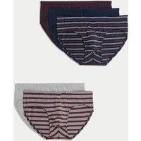 5pk Pure Cotton Cool & Fresh Striped Slips