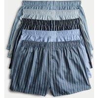M&S 5 Pack Pure Cotton Sateen Striped Woven Boxers Chambray
