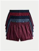 5pk Pure Cotton Foulard Woven Boxers